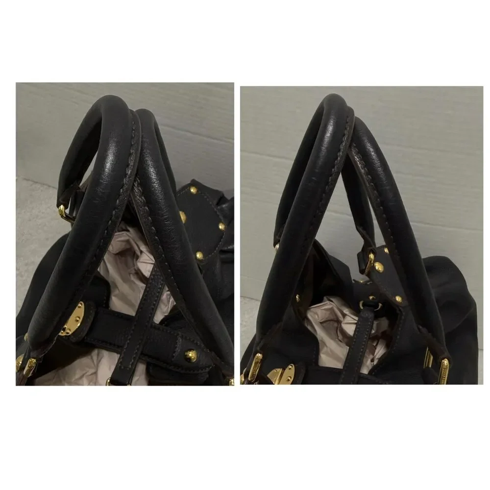 Louis Vuitton Mahina XL Black Leather Hobo Shoulder Bag